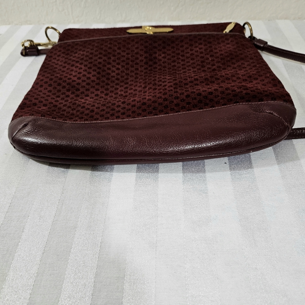 Bags by Supreme Maroon Suede Crossbody - Picture 6 of 8